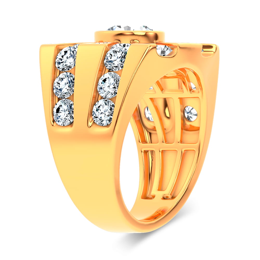 14K 4.49CT Certified Lab Grown Mens Ring