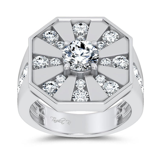 14K 3.00CT Certified Lab Grown Mens Ring