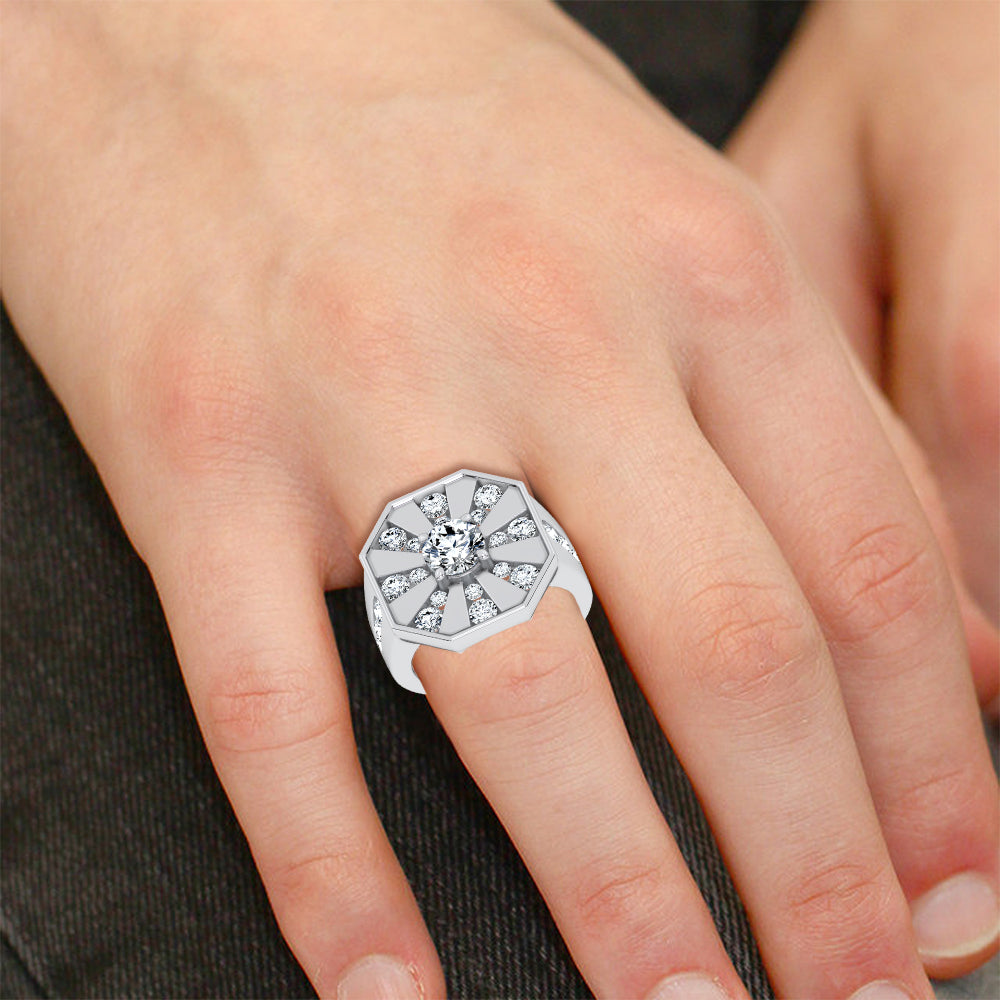 14K 3.00CT Certified Lab Grown Mens Ring