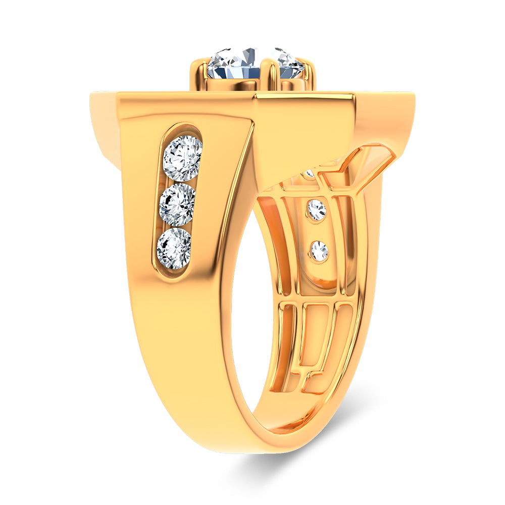 14K 3.00CT Certified Lab Grown Mens Ring