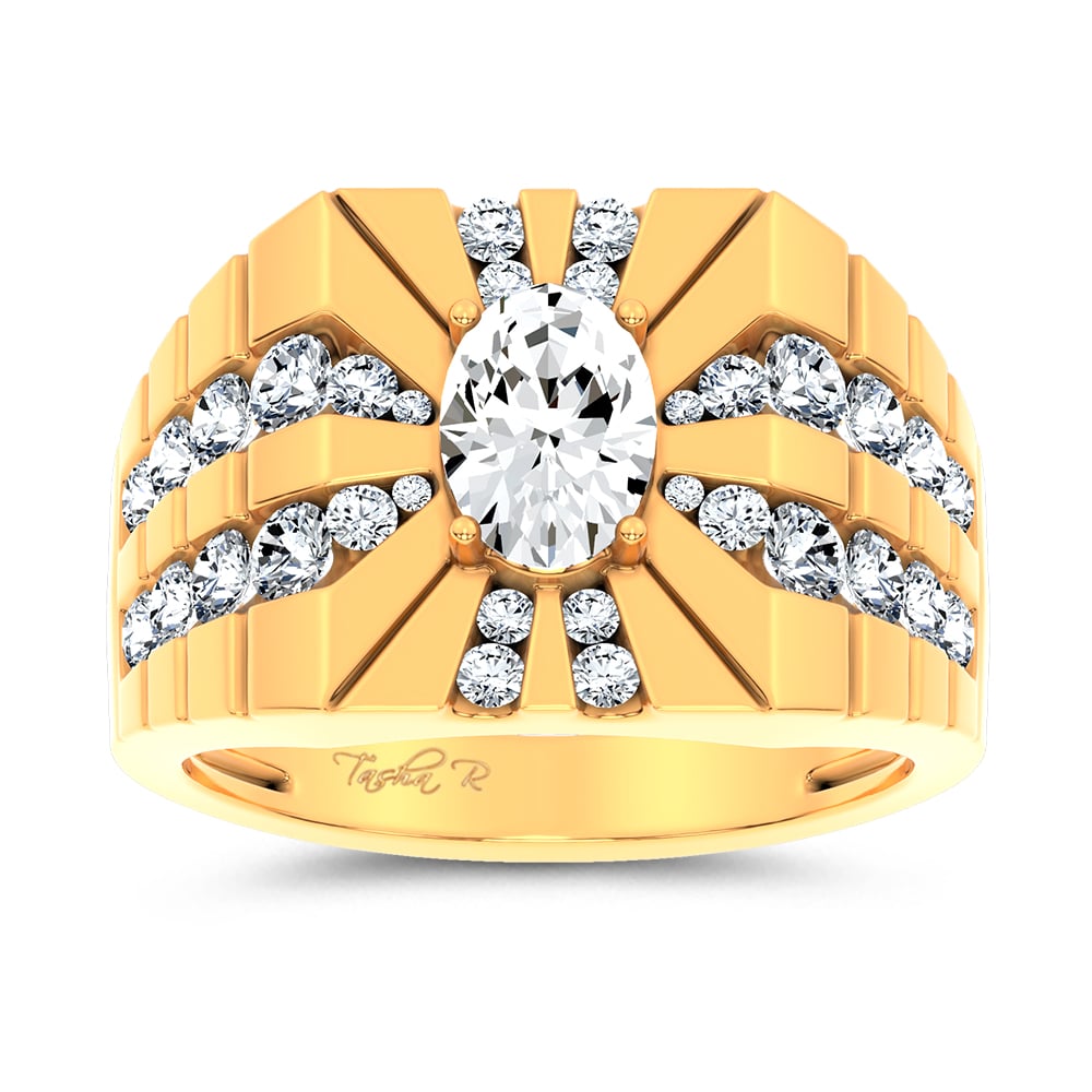 14K 2.25CT Certified Lab Grown Mens Ring