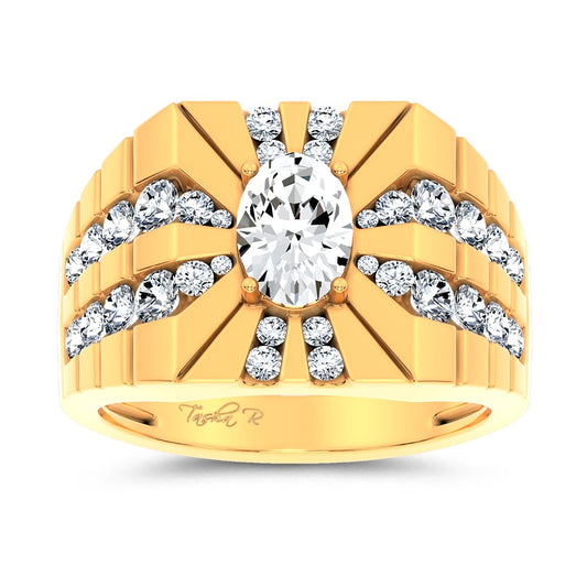 14K 2.25CT Certified Lab Grown Mens Ring