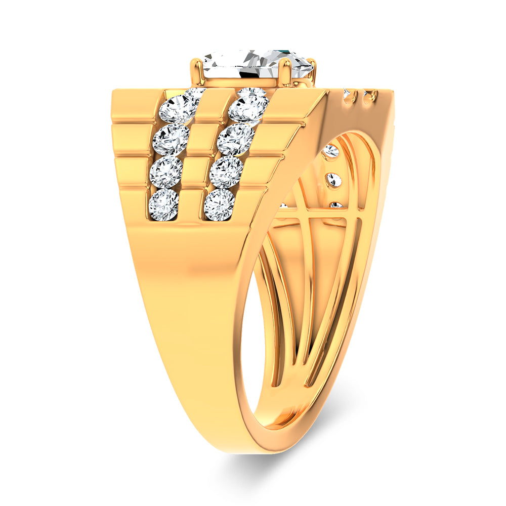 14K 2.25CT Certified Lab Grown Mens Ring