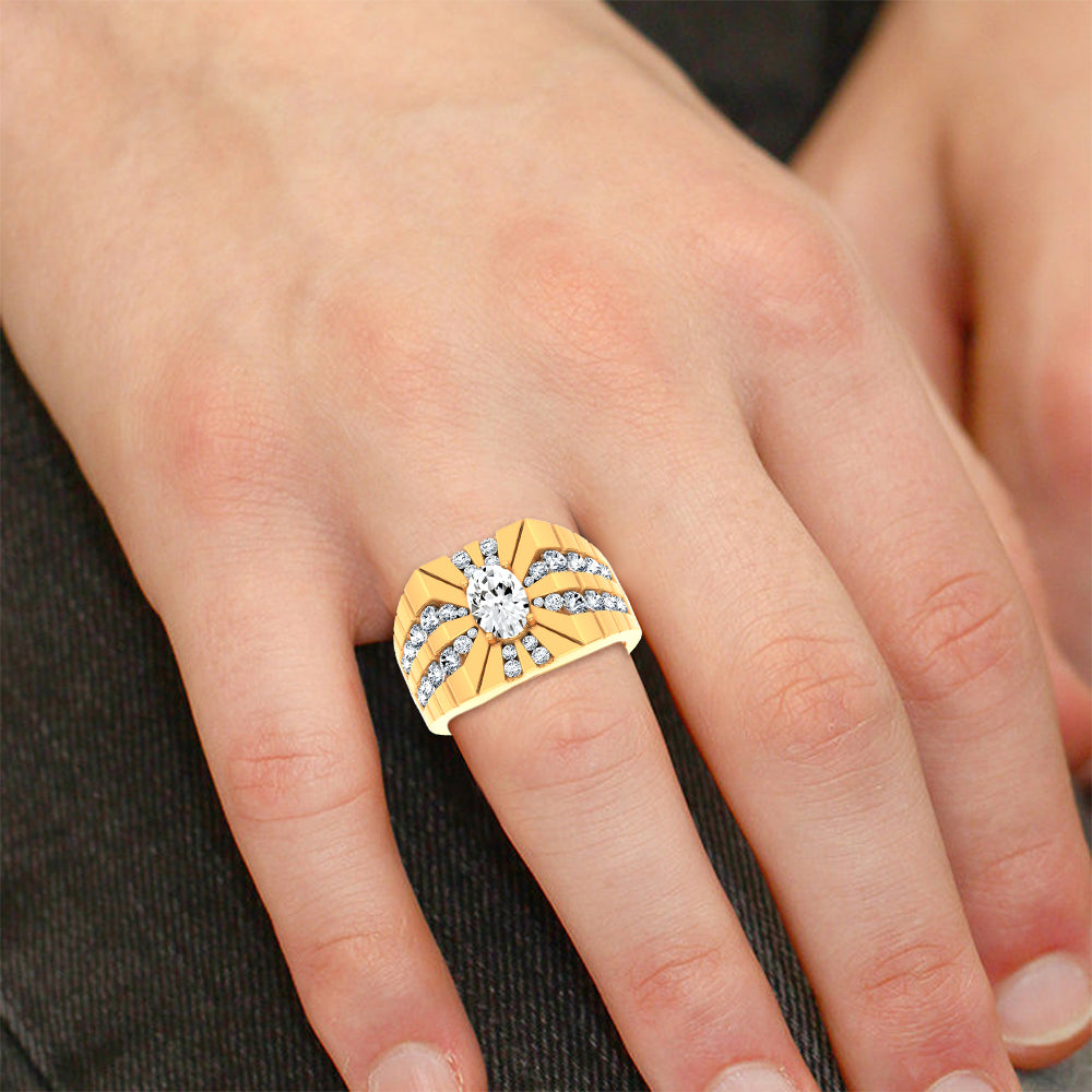 14K 2.25CT Certified Lab Grown Mens Ring
