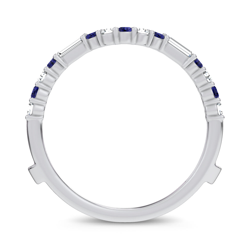 14K 0.37CT Natural Sapphire Ring Guard With 0.25CT Lab Grown Diamonds
