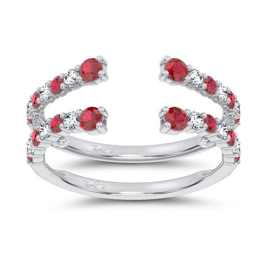 14K 0.54CT Natural Ruby Guard With 0.25CT Lab Grown Diamonds