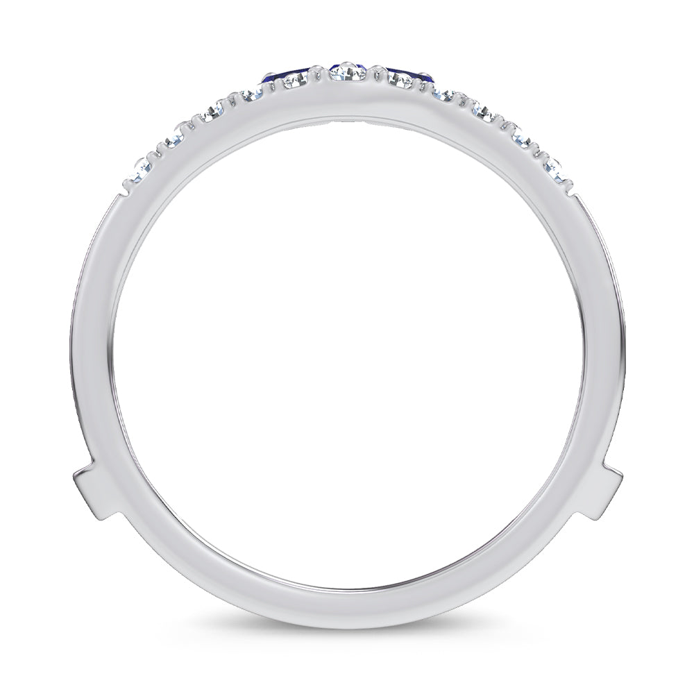 14K 0.12CT Natural Sapphire Ring Guard With 0.59CT Lab Grown Diamonds