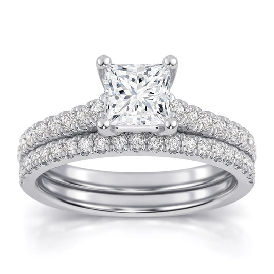 10K 1.50CT Certified Lab Grown Diamond Bridal Set