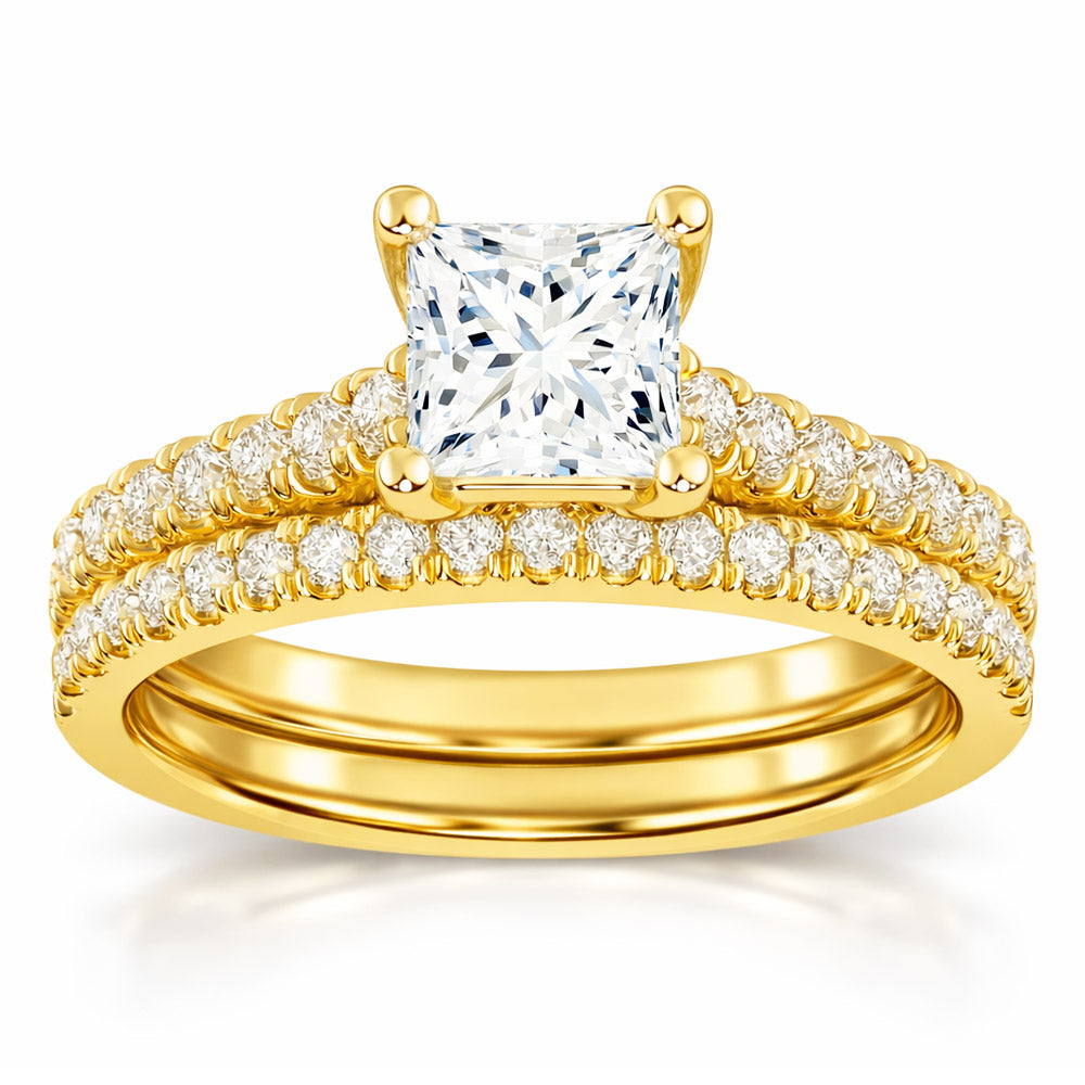 10K 1.50CT Certified Lab Grown Diamond Bridal Set